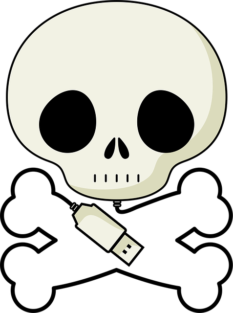 Free death's head skull crossbones vector