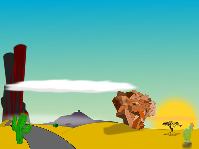 Free desert landscape mountains vector