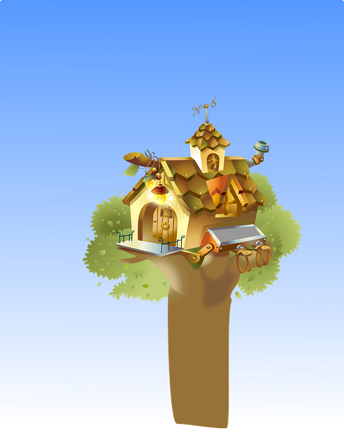 Free house nature playing vector