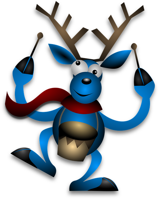 Free reindeer drummer drumming vector