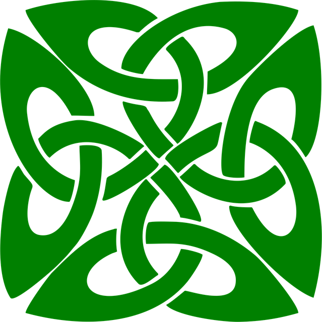 Free ornament knot green vector