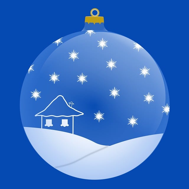 Free ball christmas blue illustration