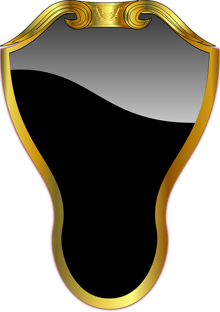Marco, Espejo, Negro, Elegante, Dorado