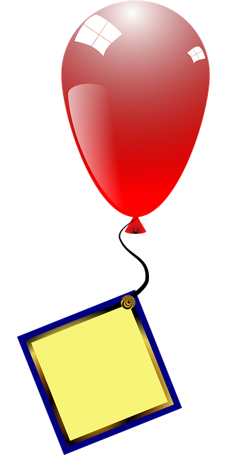 Free balloon card red illustration