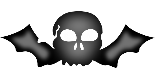 Free bat skull vampire illustration
