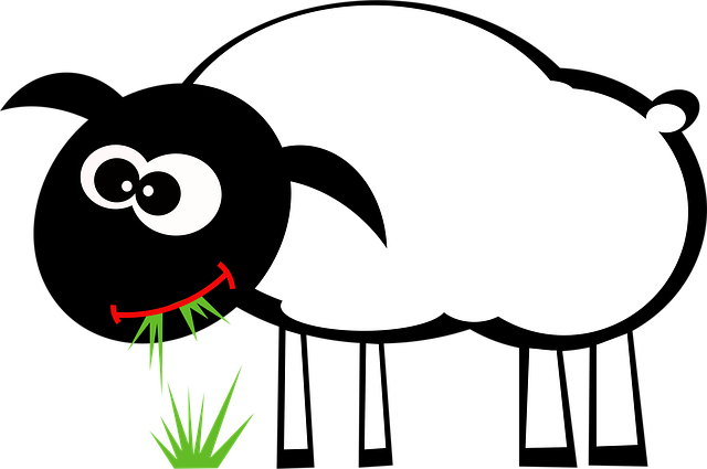Free sheep eat nature vector