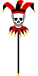 skull, stick, bells