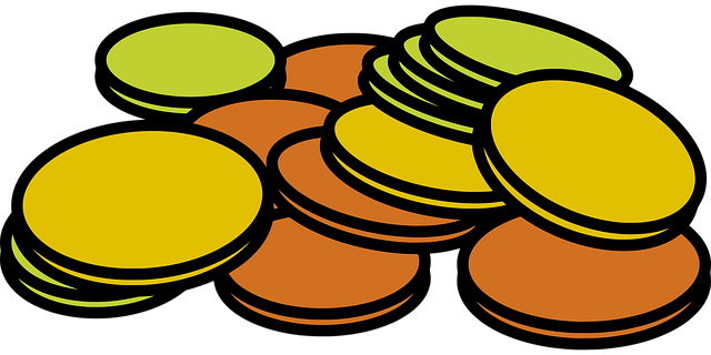 Free coins money stack vector