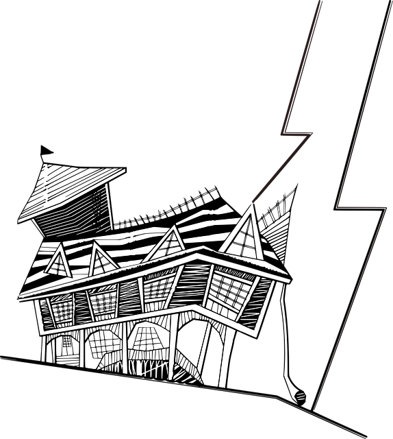 Free haunted house building vector