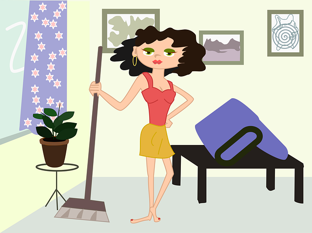Free apartment cleaning cartoon vector