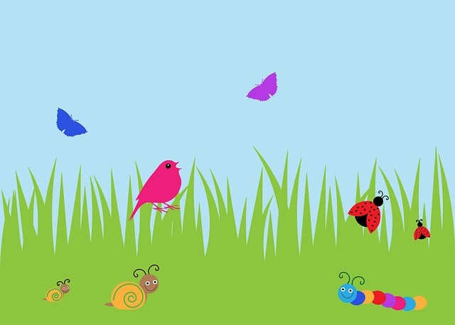 Free summer garden bird illustration