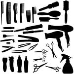 hairdryer, hairbrush, brush