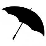umbrella, brolly, black