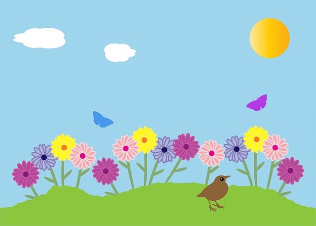 Free summer garden sunshine illustration