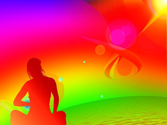 Free silhouette woman meditation illustration