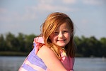 redhead girl, boat, girl