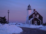 lighthouse, winter, snow
