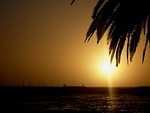 sun, setting, sky orange