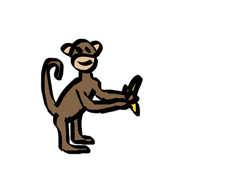 Mono, Plátano, Dibujos Animados