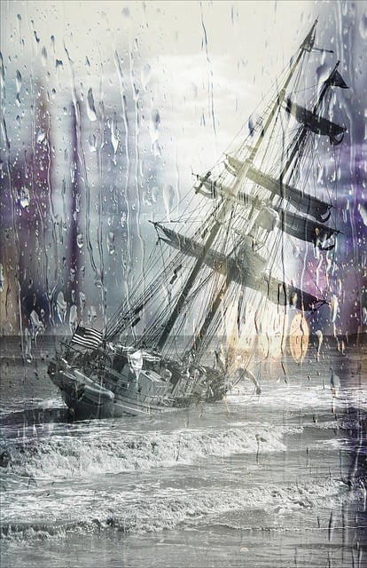 Free sailing ship stuck wrack illustration