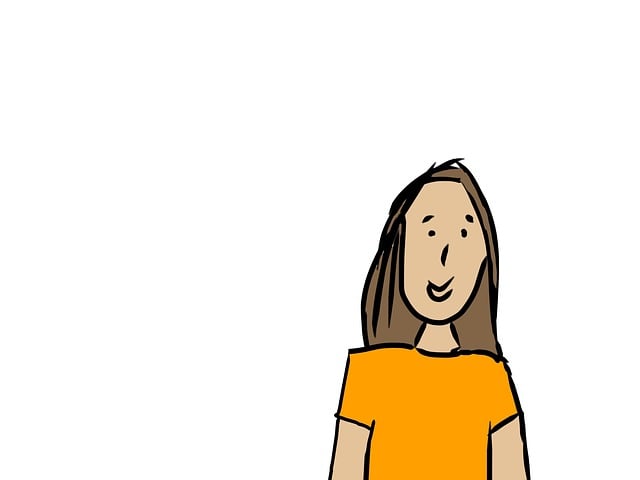 Free woman upper body brown illustration