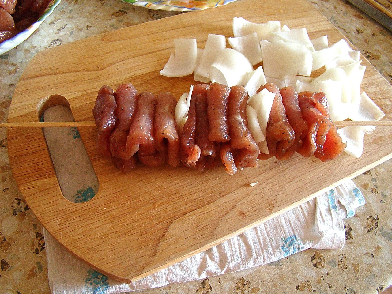 Shish Kebab, Carne, Ceapa
