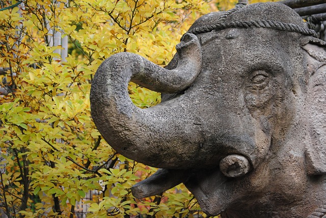 Figura De Piedra, Elefante, Otoño