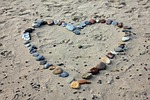 beach, sand, stones