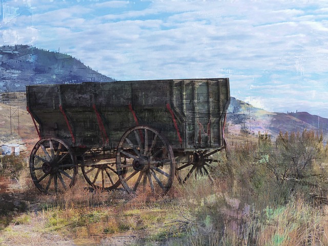 Free old wooden wagon illustration
