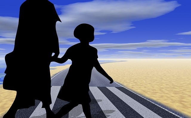 Free woman child silhouette illustration