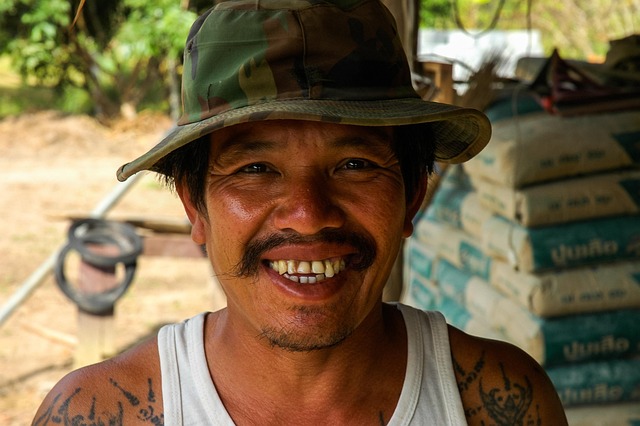 thai, man, human, portrait, face, pleasure, satisfaction, indonesians, workers, smile