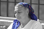 woman, face, headscarf