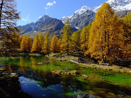 Lago Bleu, Valle D'Aosta, Dolina Aosty