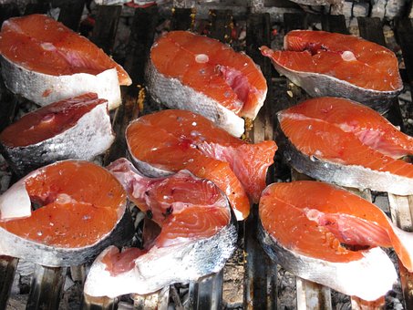 Salmon, Raw, Grilled, Fish, Seafood
