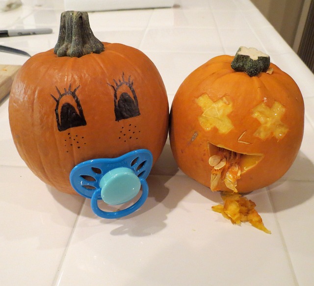 Kürbis, Jack O Lantern, Baby, Schnuller