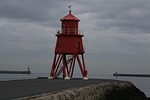 lighthouse, pier, harbor