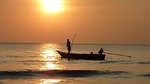 fishing at sunset, fischer, twilight