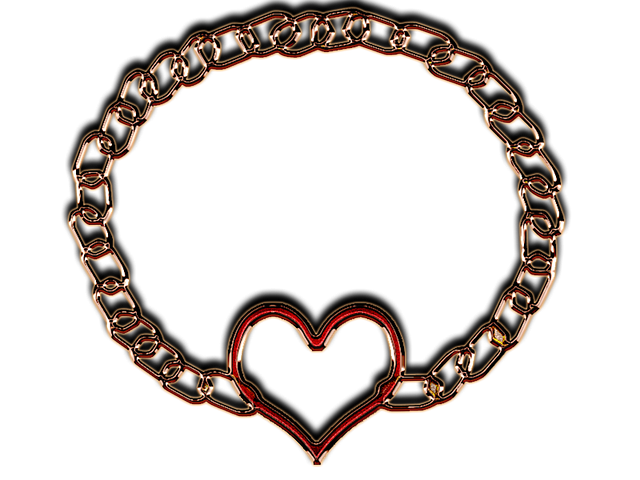 Free digital art heart chain illustration