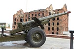 stalingrad metro station, cannon, the ruins of the