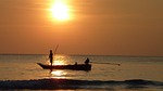 sunset, fischer, fishing at sunset