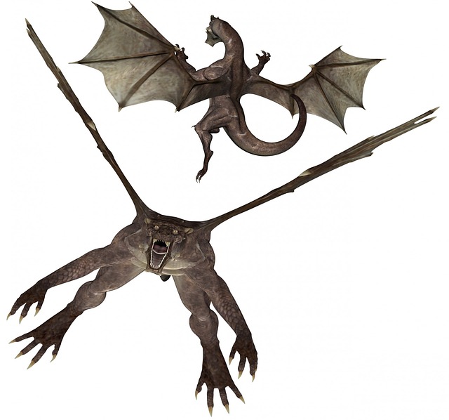 Free dragon flying animal illustration