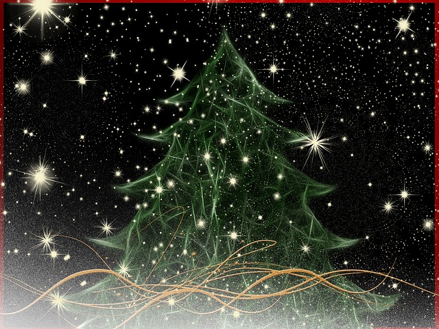 Free christmas tree decorations glitter christmas illustration