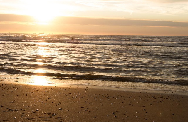 Zee, Holland, Strand, Zonsondergang