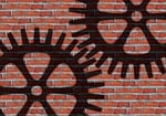 gears, wall, stones
