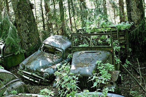 Auto Hřbitov, Vyřazené, Starý, Zvětralý
