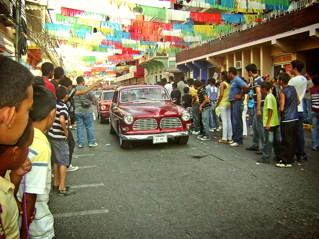Desfile, Carnaval, Cores, Auto Clássico