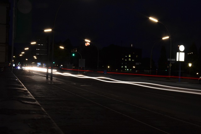Hamburg, Nacht, Weg, Stad, Verkeer