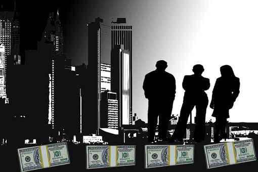 Banks, Banker, Dollar, Silhouette