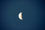 half moon, nightsky, moon