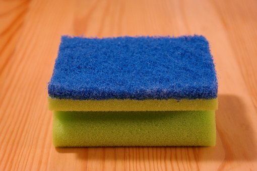 Sponge, Clean, Rinse, Blue, Green